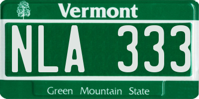 VT license plate NLA333