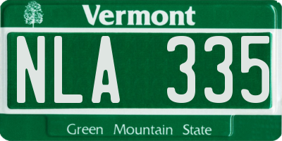 VT license plate NLA335