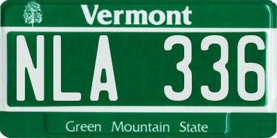 VT license plate NLA336