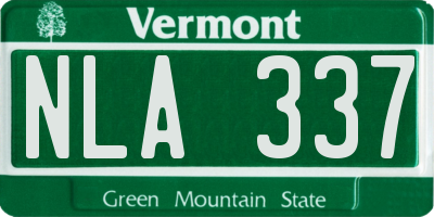 VT license plate NLA337