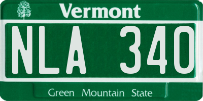 VT license plate NLA340