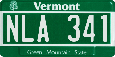 VT license plate NLA341