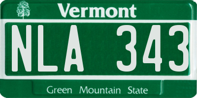 VT license plate NLA343