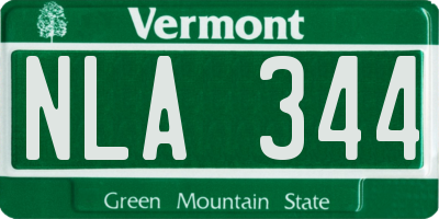 VT license plate NLA344