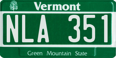 VT license plate NLA351