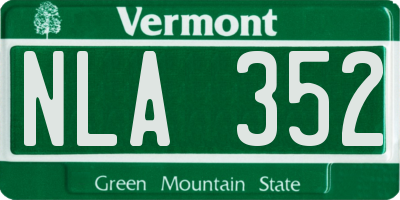 VT license plate NLA352
