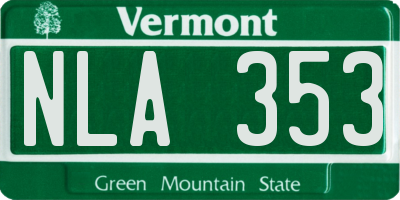 VT license plate NLA353