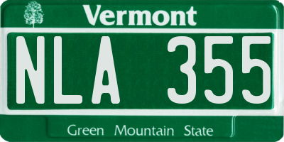VT license plate NLA355