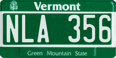 VT license plate NLA356