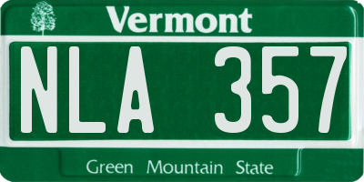 VT license plate NLA357