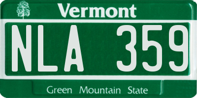 VT license plate NLA359