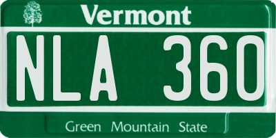 VT license plate NLA360