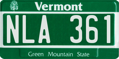 VT license plate NLA361