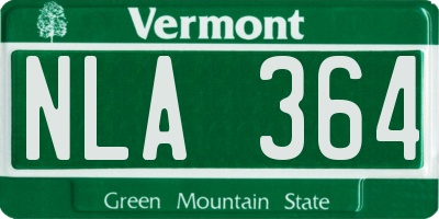 VT license plate NLA364