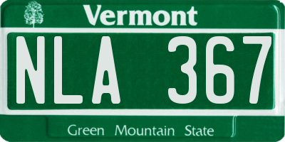 VT license plate NLA367