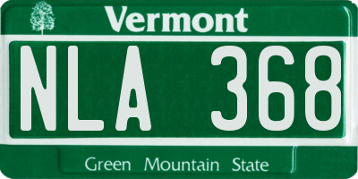 VT license plate NLA368