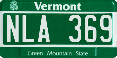 VT license plate NLA369