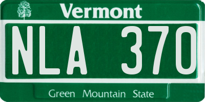 VT license plate NLA370