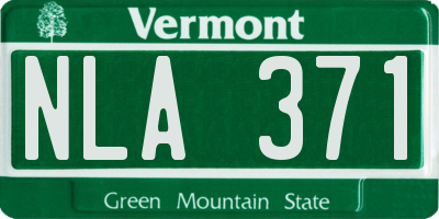 VT license plate NLA371