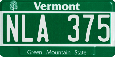 VT license plate NLA375