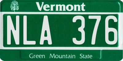VT license plate NLA376