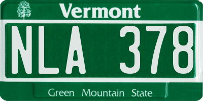 VT license plate NLA378