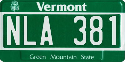 VT license plate NLA381