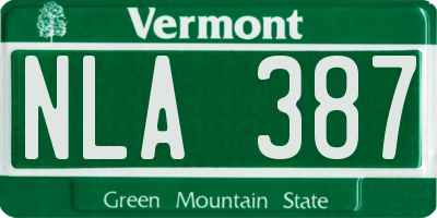 VT license plate NLA387