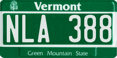 VT license plate NLA388
