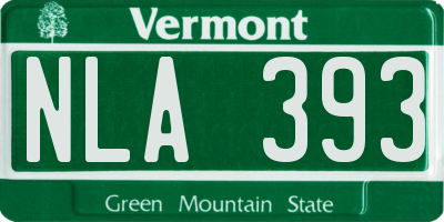 VT license plate NLA393