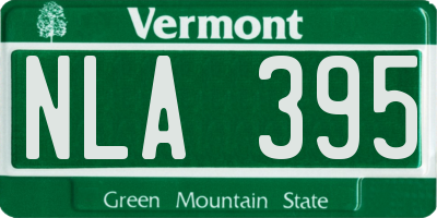 VT license plate NLA395