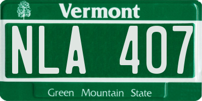 VT license plate NLA407