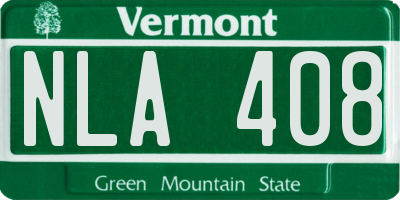 VT license plate NLA408