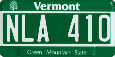 VT license plate NLA410