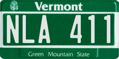 VT license plate NLA411