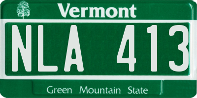 VT license plate NLA413