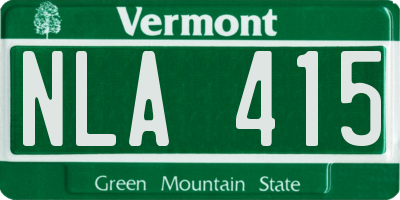 VT license plate NLA415