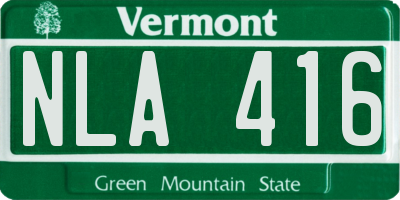 VT license plate NLA416
