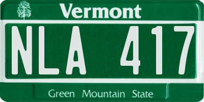 VT license plate NLA417