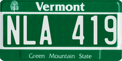 VT license plate NLA419