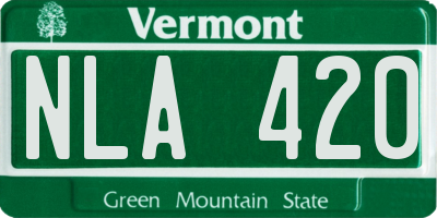 VT license plate NLA420