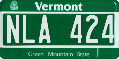 VT license plate NLA424