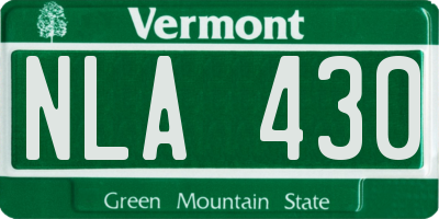 VT license plate NLA430