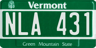 VT license plate NLA431