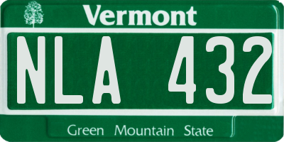 VT license plate NLA432