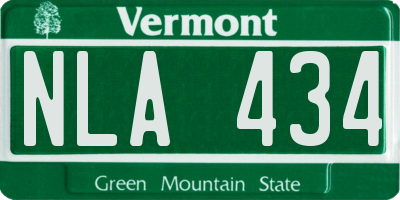 VT license plate NLA434