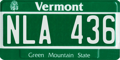 VT license plate NLA436