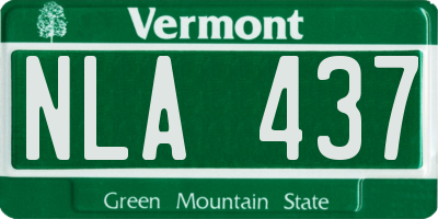 VT license plate NLA437