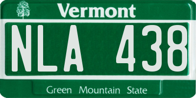 VT license plate NLA438
