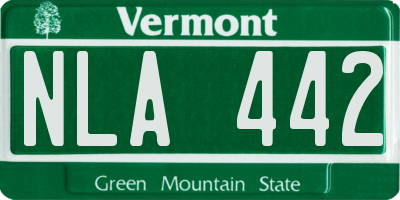 VT license plate NLA442